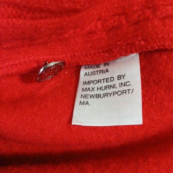 Boos Austrian Original New Wool Cardigan Coin Detail Buttons 44 M Red Vintage - Picture 6 of 12